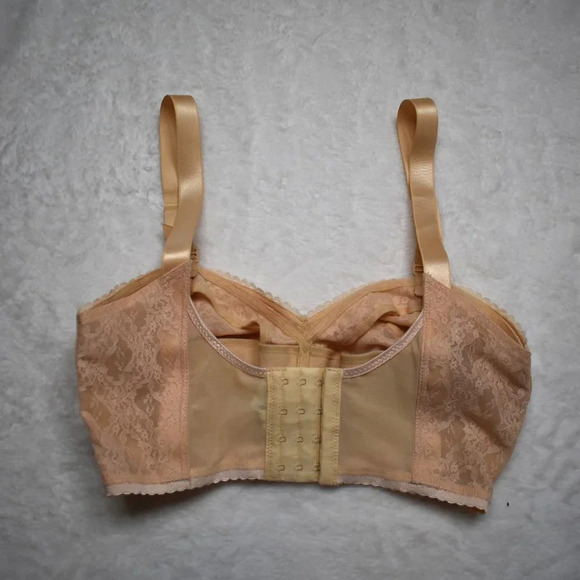Ardyss Angel Bra Sz 30J Nude Floral Lace Adjustable Straps Demi Back Support - Picture 11 of 16